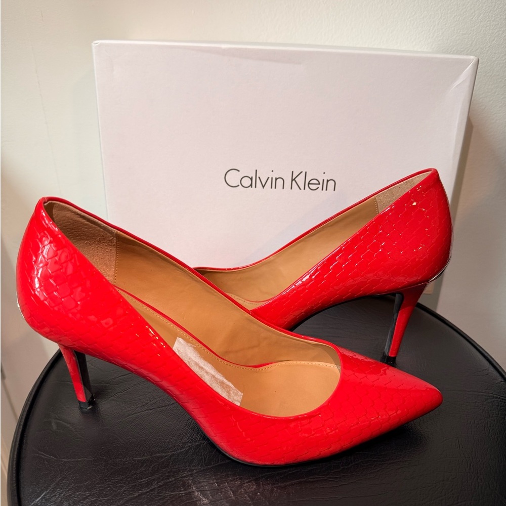 NEW! Calvin Klein Vibrant Red Heels